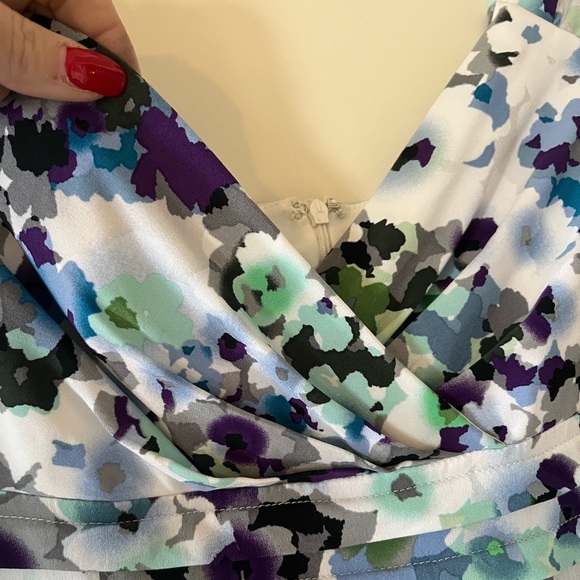 London Times White & Floral Print Polyester Dress Women’s Size 8 - Picture 6 of 16